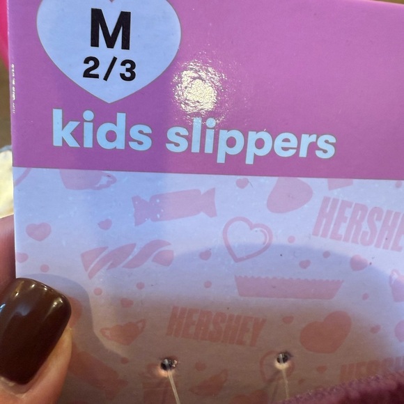NEW Hershey Kiss Plush Slippers and Bag Set Big Pink Silver Hershey Kiss Dish - Picture 12 of 16